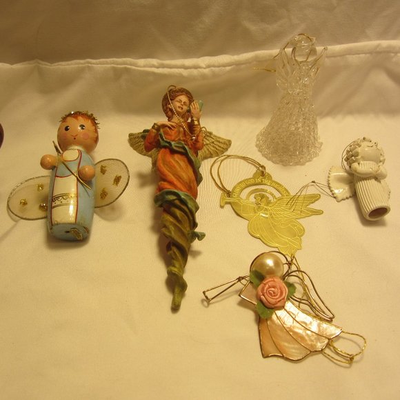 VTG SET OF 6 ANGEL ORNAMENTS, 60'S TO 80'S ERA - Picture 1 of 6